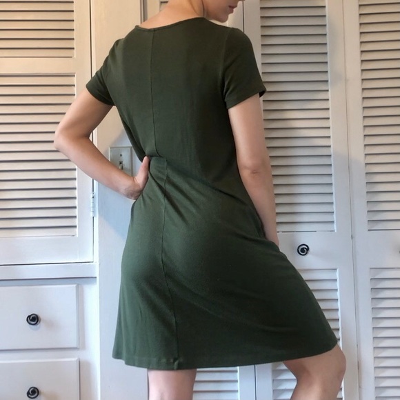 GAP Softspun Short Sleeve T-Shirt Dress, Green - Picture 6 of 12